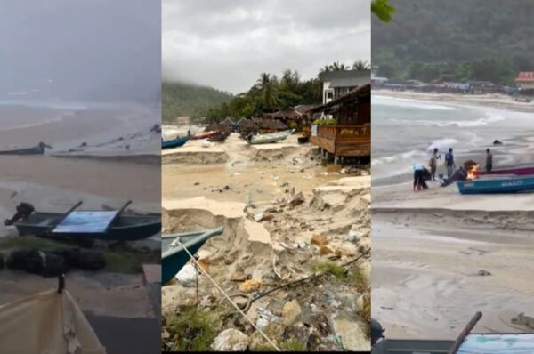 Netizen Bimbang Tengok Keadaan Laut Bergelora & Hujan Lebat di Pulau Perhentian
