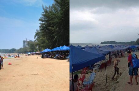 Pantai Teluk Kemang Sesak Dengan Khemah Sewa, Tengok Pun Rimas