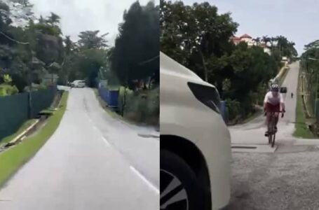 Laju Turun Bukit, Seriau Tengok Video Penunggang Basikal Langgar MPV